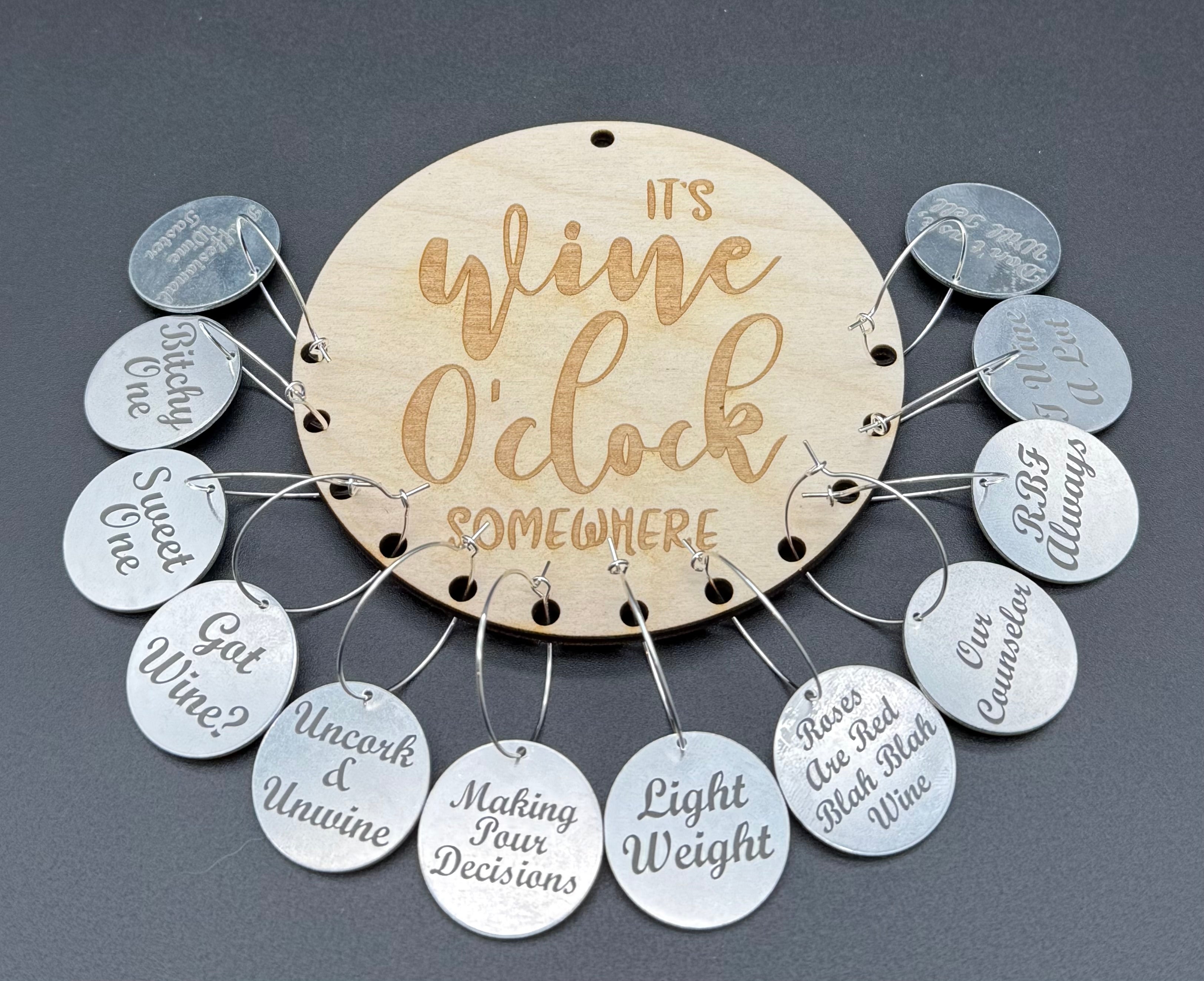 Custom Wine Charm set with Holder
