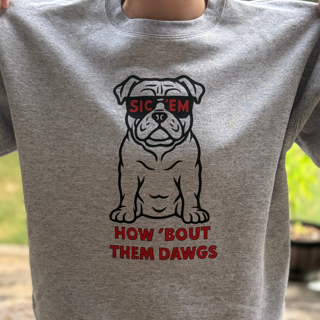 "How 'Bout Them Dawgs" w/ Glasses Crewneck